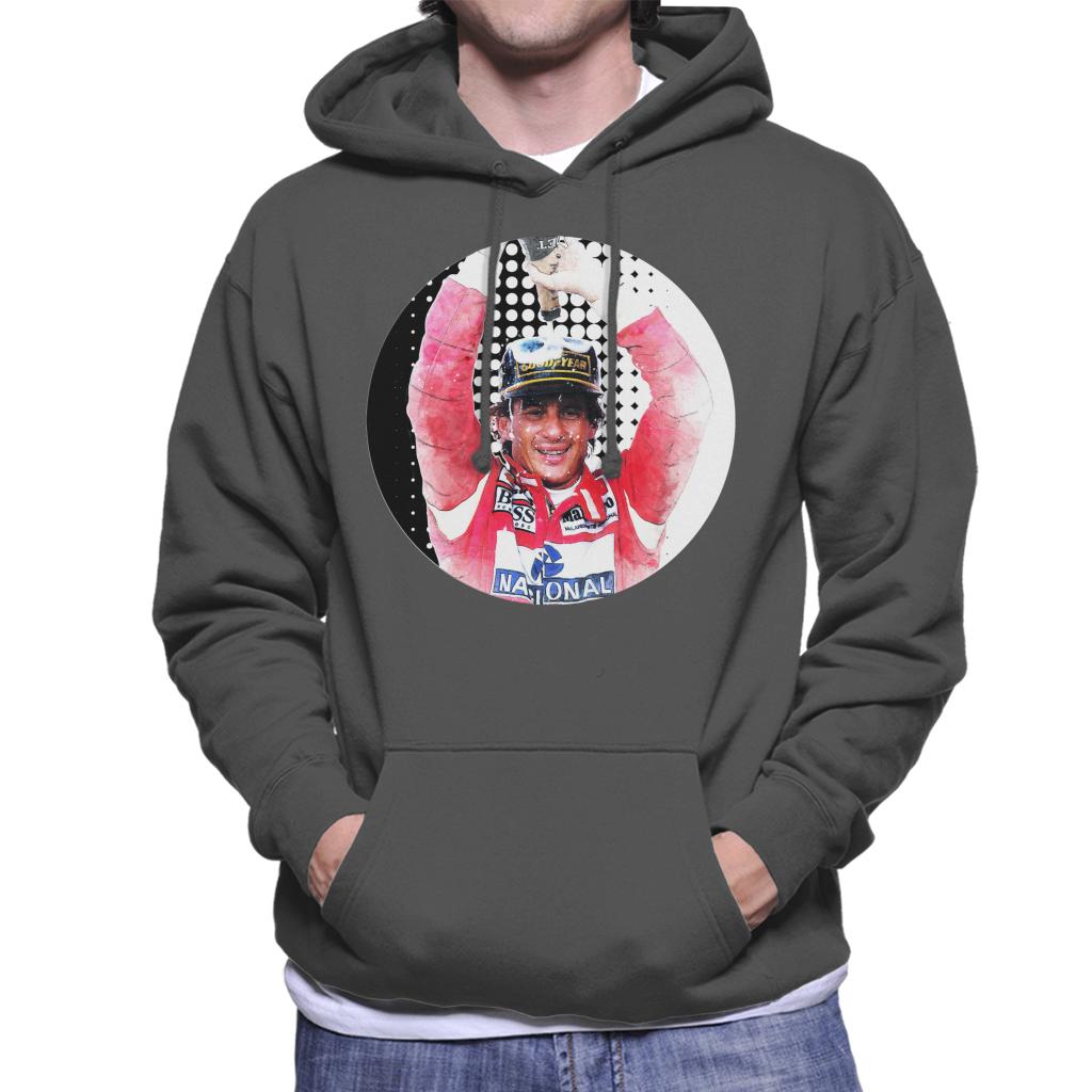 Motorsport Images Ayrton Senna Champagne Pop Art Men's Hooded Sweatshirt-ALL + EVERY