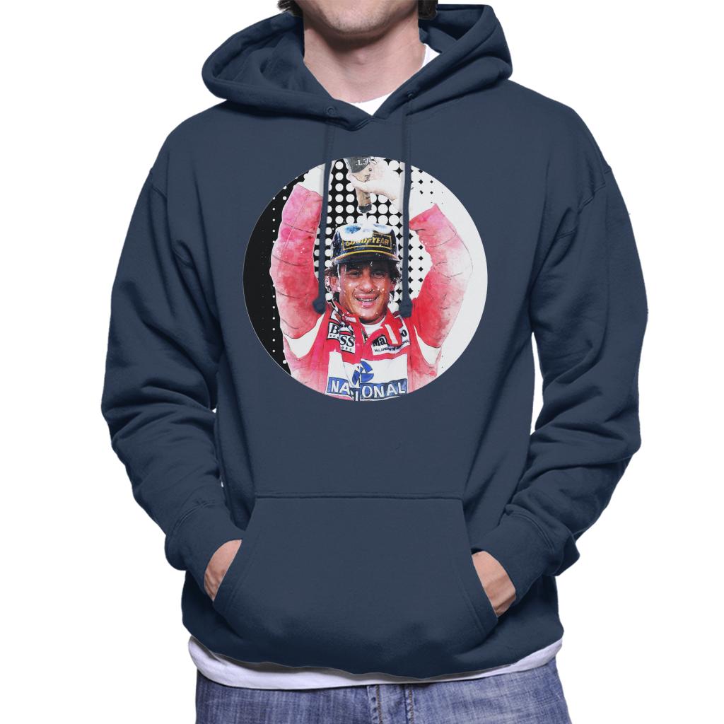 Motorsport Images Ayrton Senna Champagne Pop Art Men's Hooded Sweatshirt-ALL + EVERY