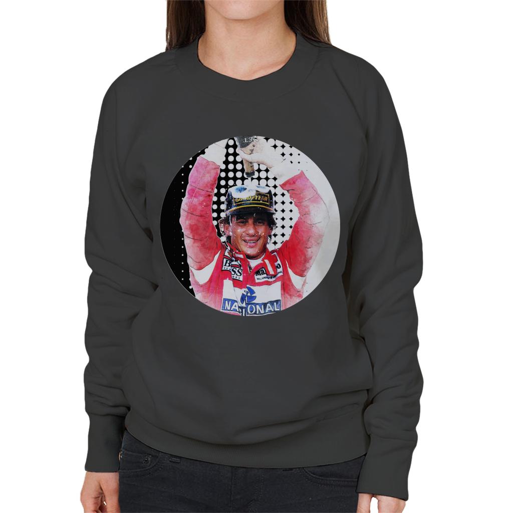 Motorsport Images Ayrton Senna Champagne Pop Art Women's Sweatshirt-ALL + EVERY