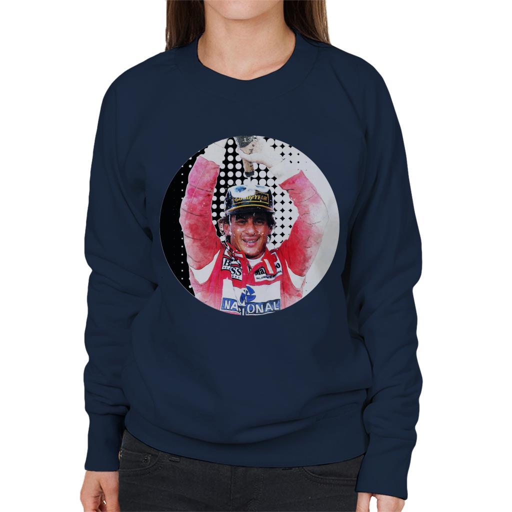 Motorsport Images Ayrton Senna Champagne Pop Art Women's Sweatshirt-ALL + EVERY