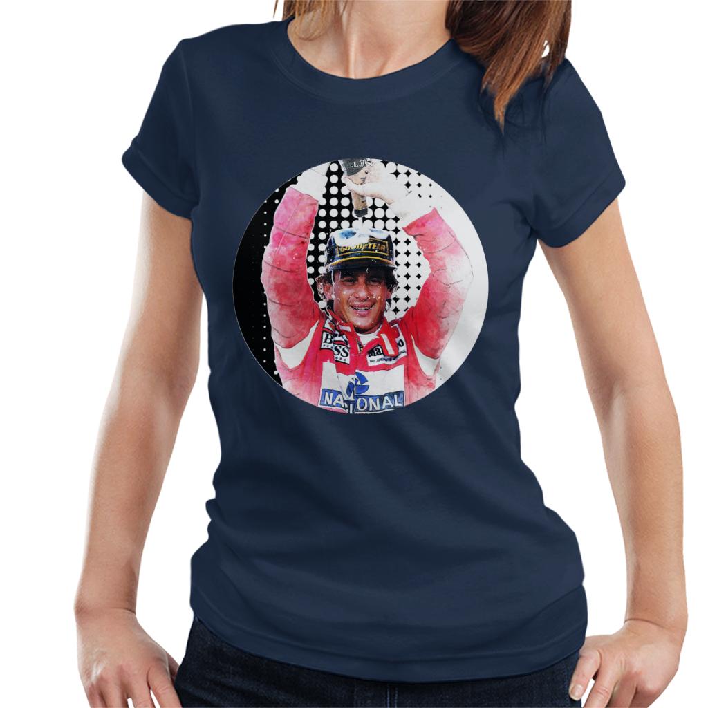 Motorsport Images Ayrton Senna Champagne Pop Art Women's T-Shirt-ALL + EVERY