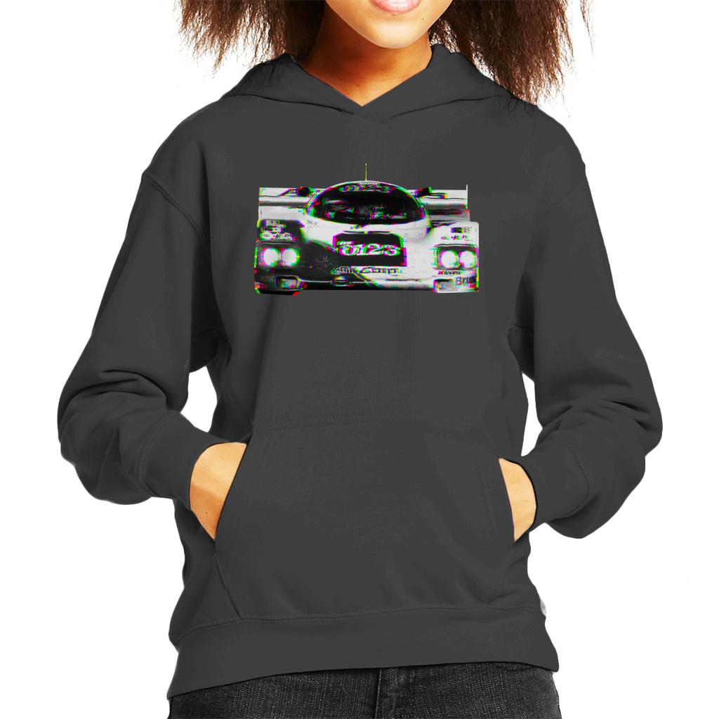 Motorsport Images Hurley Haywood 962 Daytona Glitch Effect Kids Hooded Sweatshirt-ALL + EVERY