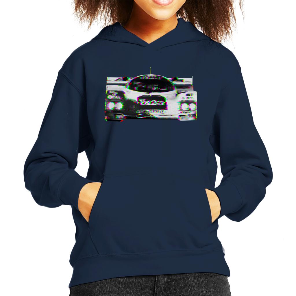 Motorsport Images Hurley Haywood 962 Daytona Glitch Effect Kids Hooded Sweatshirt-ALL + EVERY