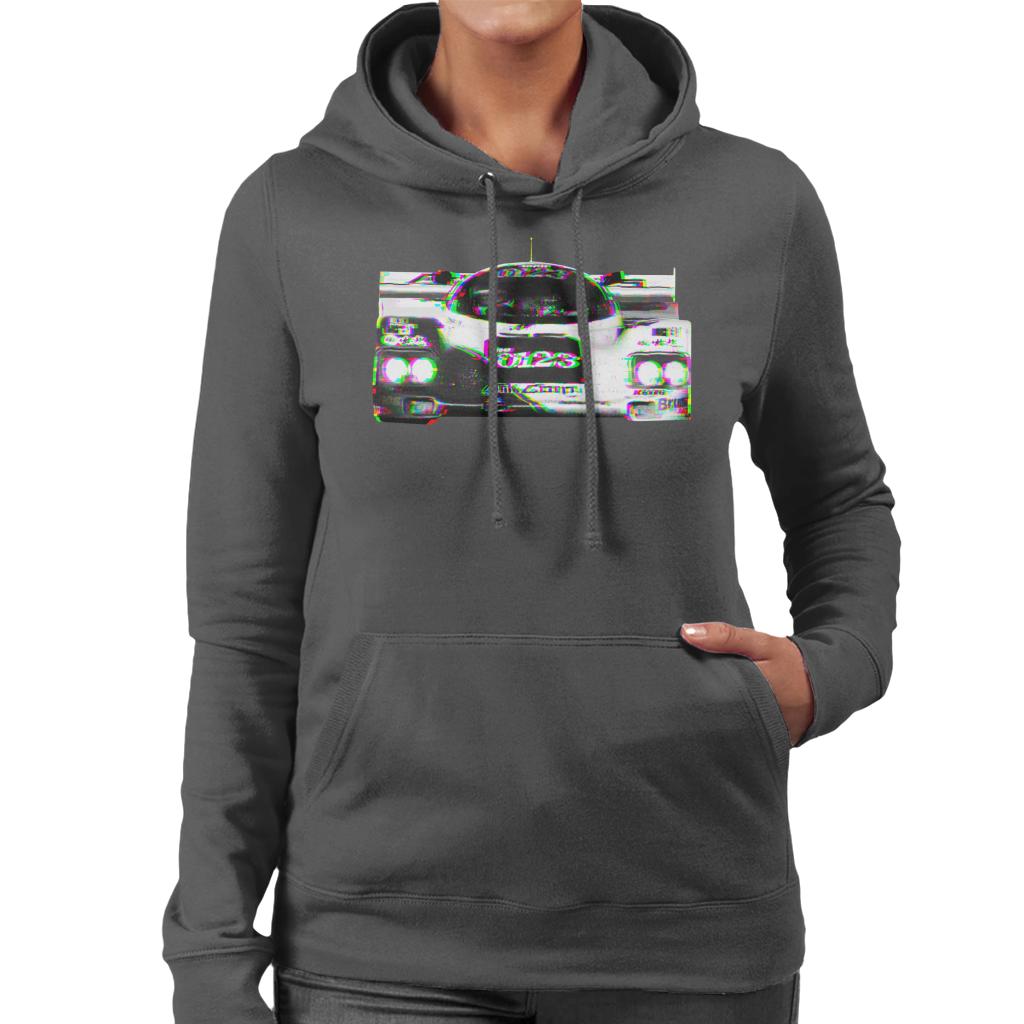 Motorsport Images Hurley Haywood 962 Daytona Glitch Effect Women's Hooded Sweatshirt-ALL + EVERY