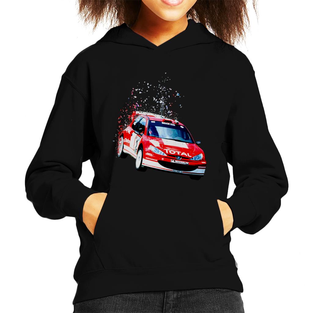 Motorsport Images Peugeot 206 WRC Fade Kids Hooded Sweatshirt-ALL + EVERY