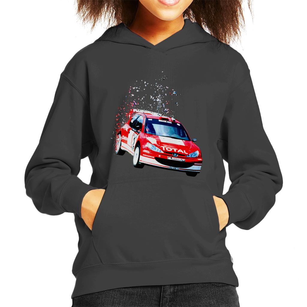 Motorsport Images Peugeot 206 WRC Fade Kids Hooded Sweatshirt-ALL + EVERY