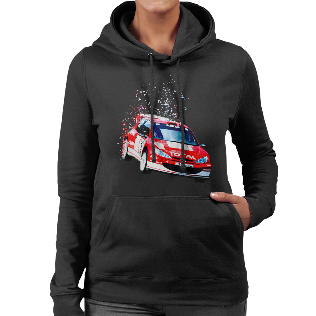 Motorsport Images Peugeot 206 WRC Fade Women's Hooded Sweatshirt-ALL + EVERY