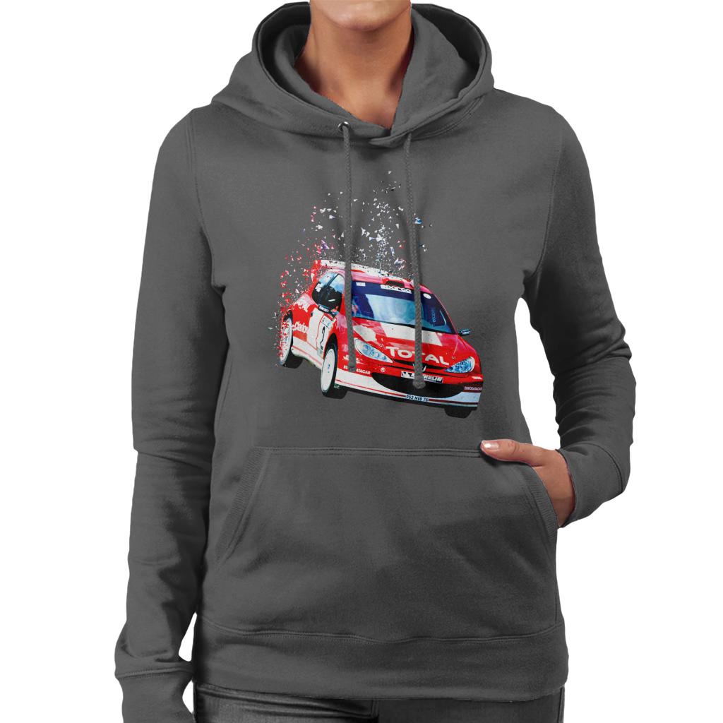 Motorsport Images Peugeot 206 WRC Fade Women's Hooded Sweatshirt-ALL + EVERY