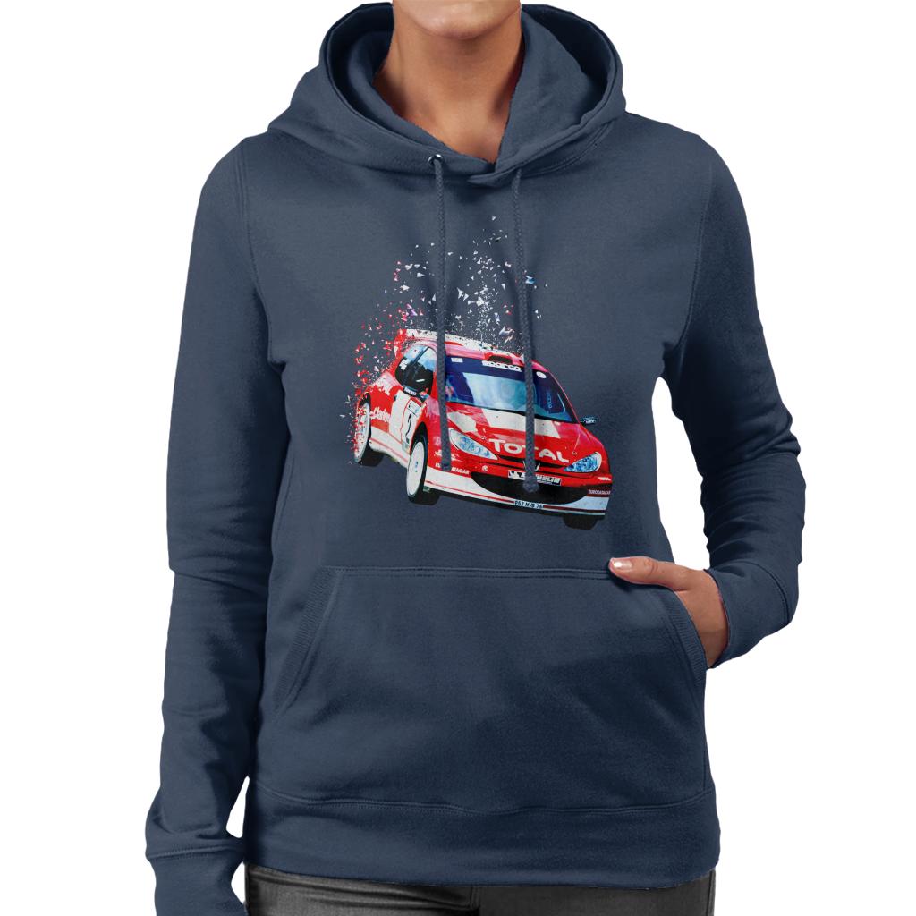 Motorsport Images Peugeot 206 WRC Fade Women's Hooded Sweatshirt-ALL + EVERY