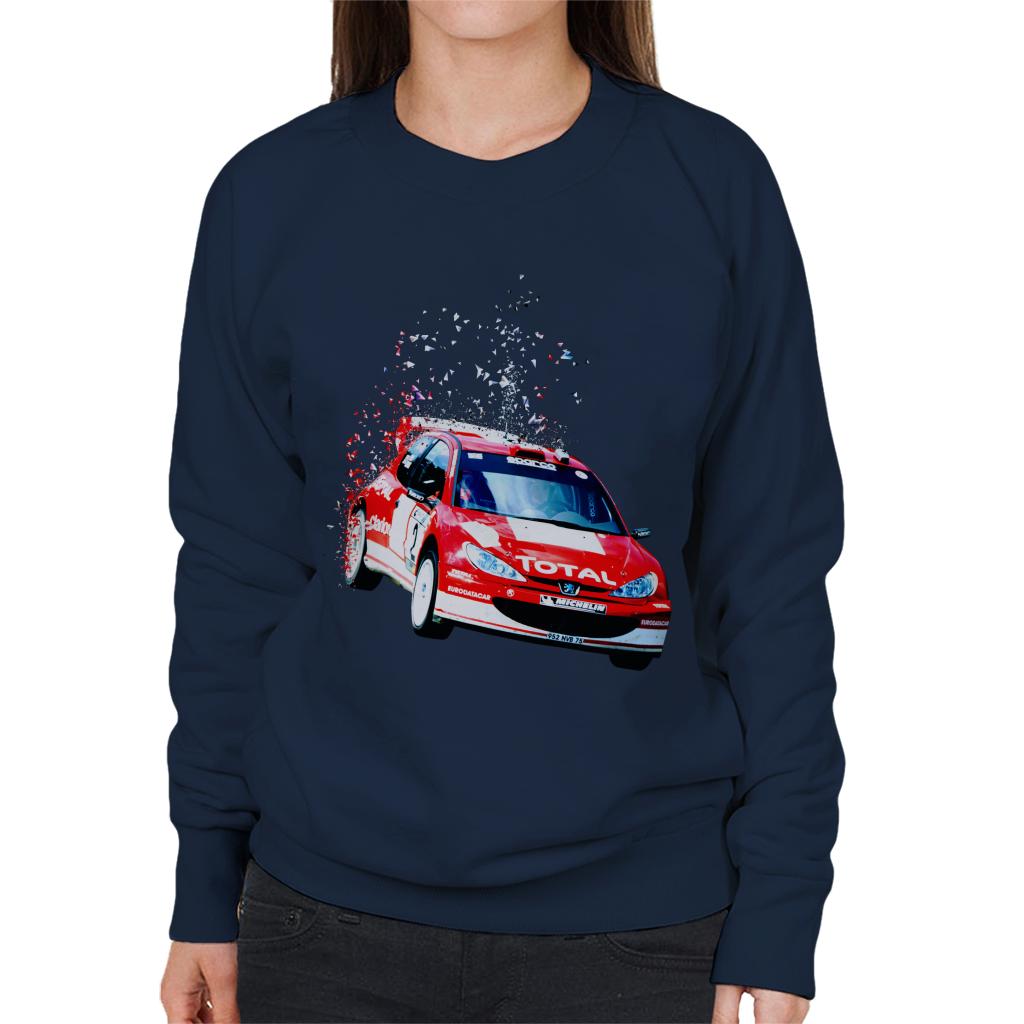 Motorsport Images Peugeot 206 WRC Fade Women's Sweatshirt-ALL + EVERY