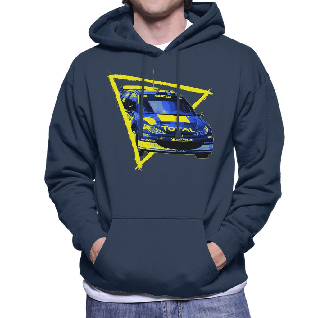 Motorsport Images Peugeot 206 WRC Blue Men's Hooded Sweatshirt-ALL + EVERY