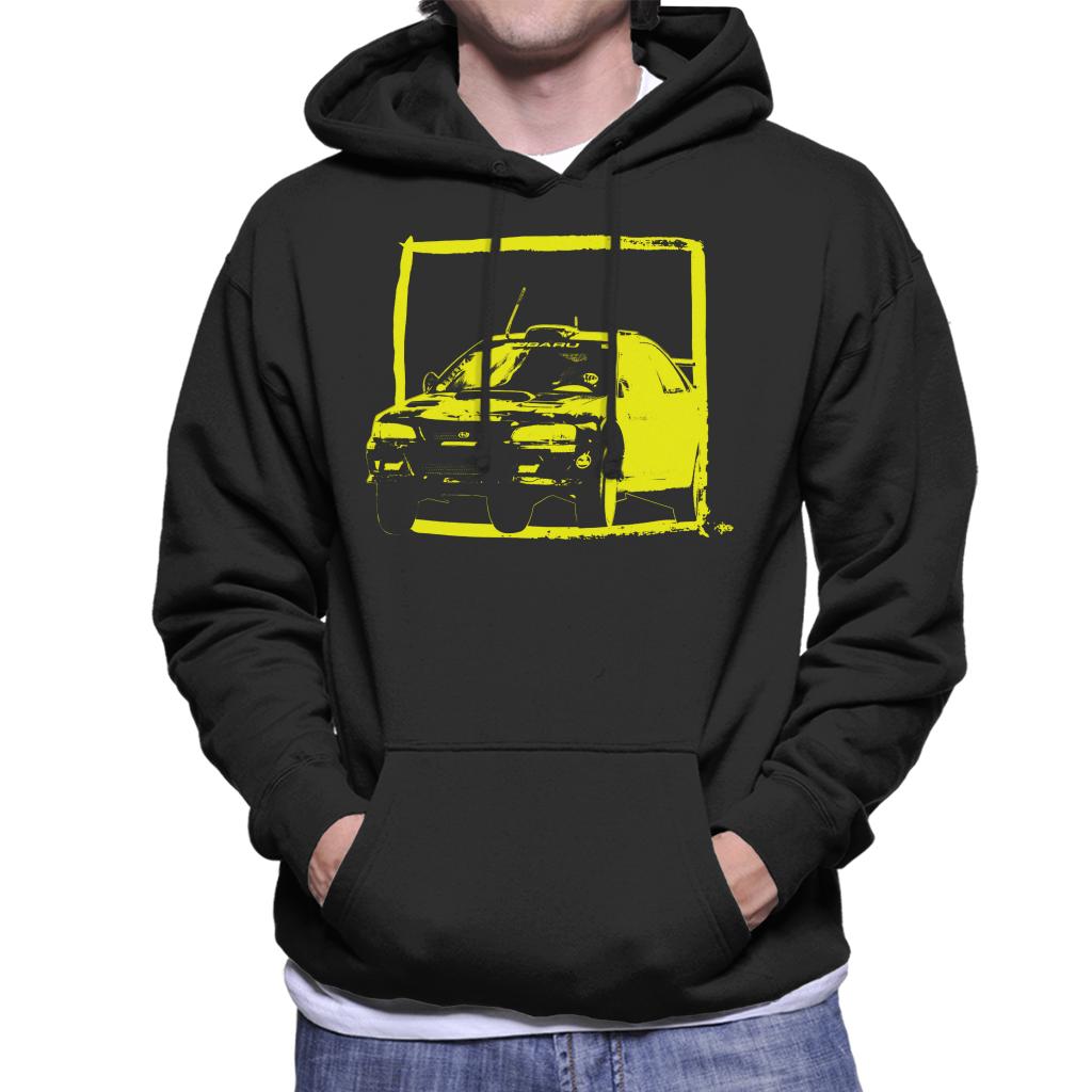 Motorsport Images Subaru Impreza WRC Yellow Men's Hooded Sweatshirt-ALL + EVERY