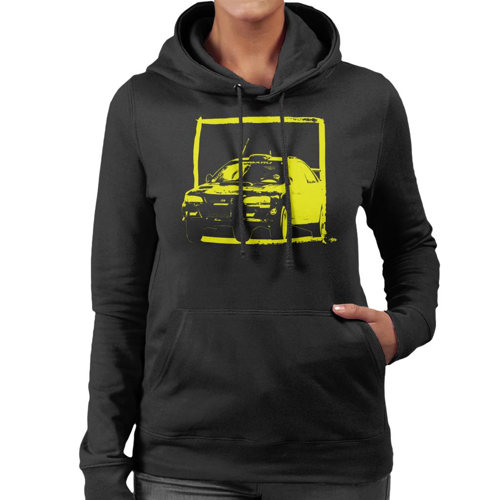 Motorsport Images Subaru Impreza WRC Yellow Women's Hooded Sweatshirt-ALL + EVERY