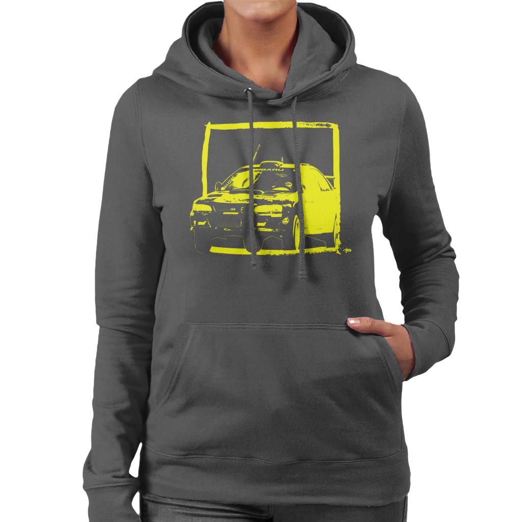 Motorsport Images Subaru Impreza WRC Yellow Women's Hooded Sweatshirt-ALL + EVERY