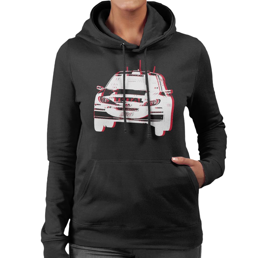 Motorsport Images Peugeot 206 WRC Mid Air Women's Hooded Sweatshirt-ALL + EVERY