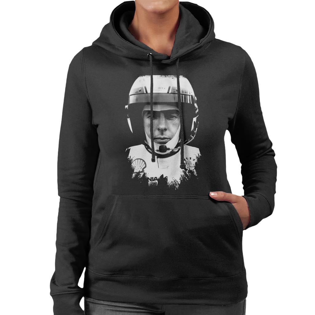 Motorsport Images Colin McRae Wearing Helmet Women's Hooded Sweatshirt-ALL + EVERY