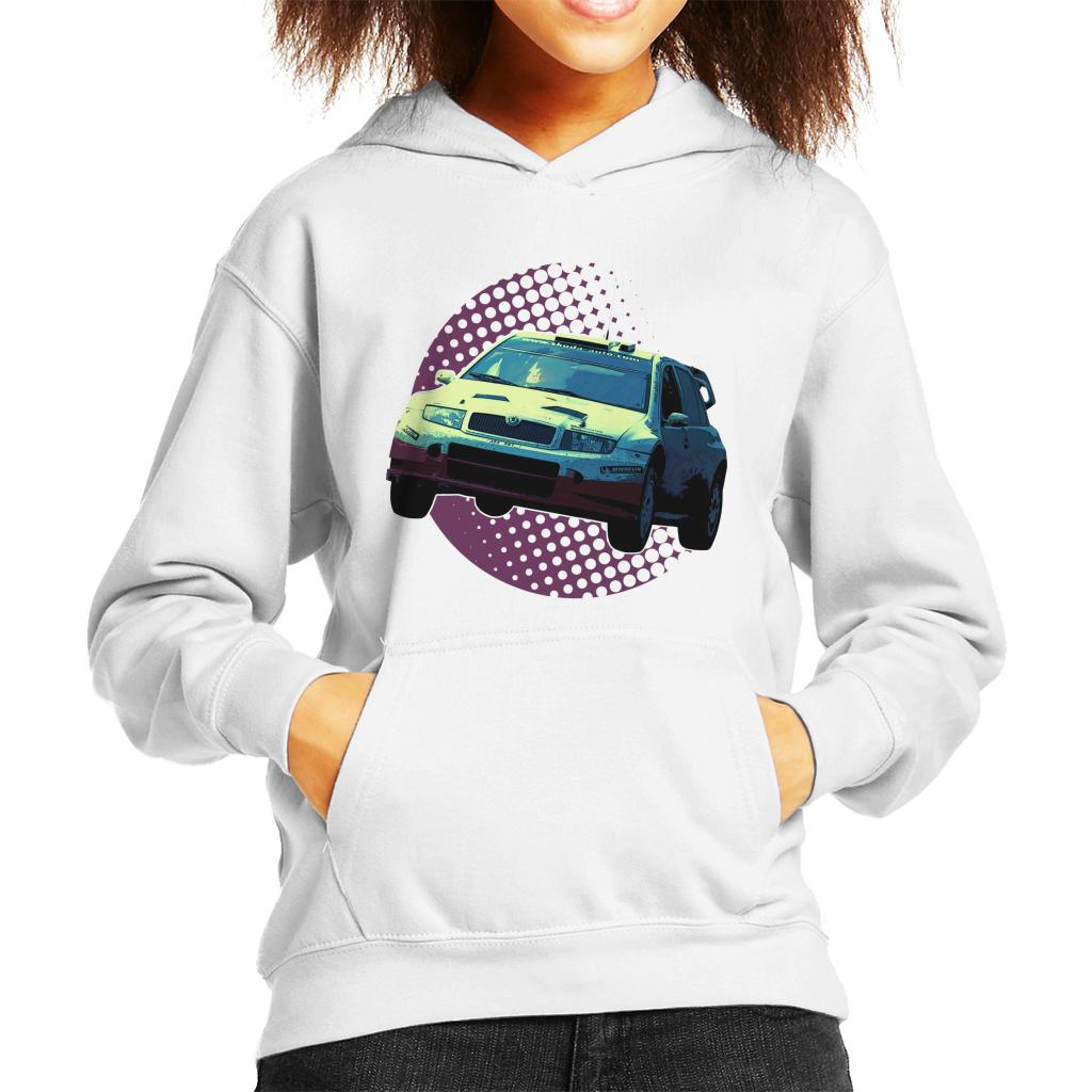 Motorsport Images Skoda Fabia WRC 05 Kids Hooded Sweatshirt-ALL + EVERY