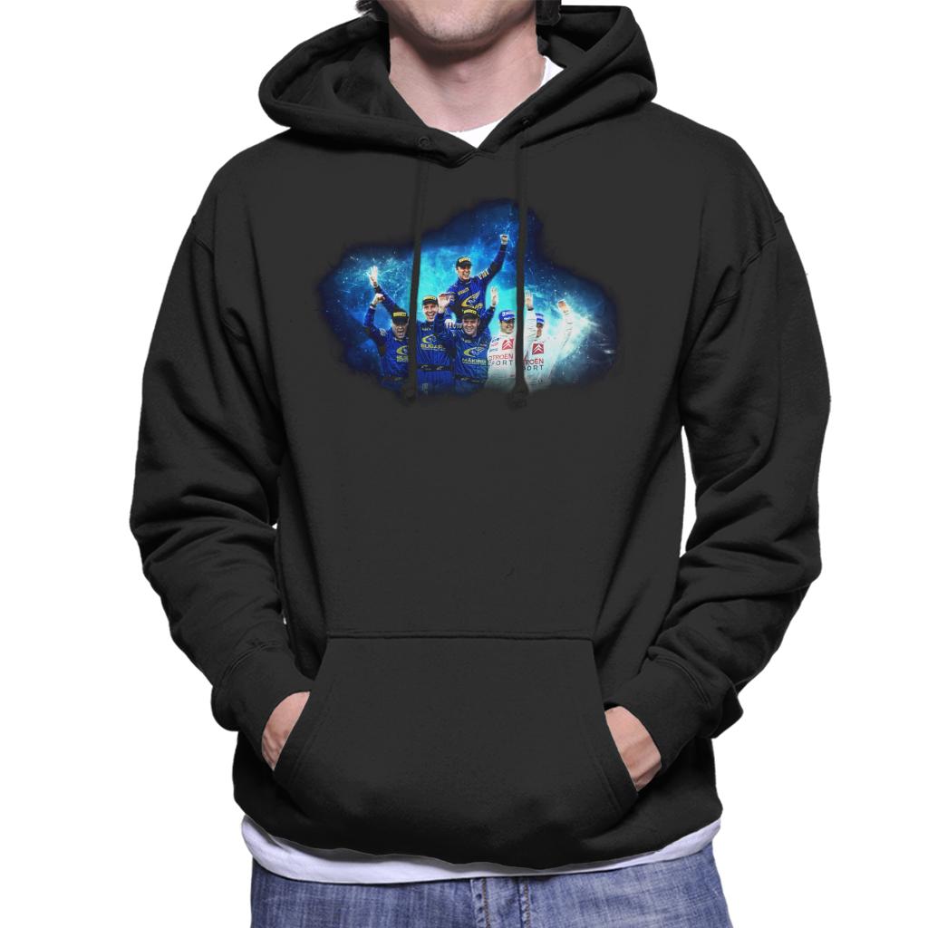 Motorsport Images Subaru Impreza Celebration Waving Men's Hooded Sweatshirt-ALL + EVERY