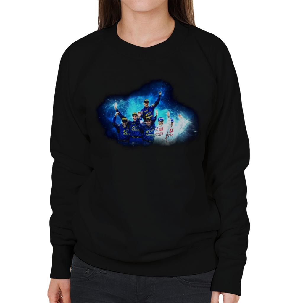 Motorsport Images Subaru Impreza Celebration Waving Women's Sweatshirt-ALL + EVERY