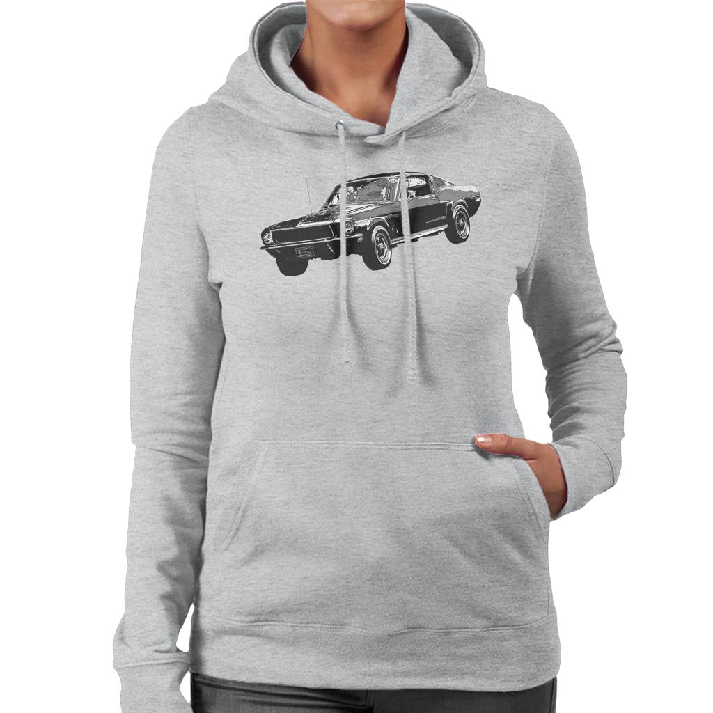 Motorsport Images Steve McQueen Ford Mustang Women's Hooded Sweatshirt-ALL + EVERY