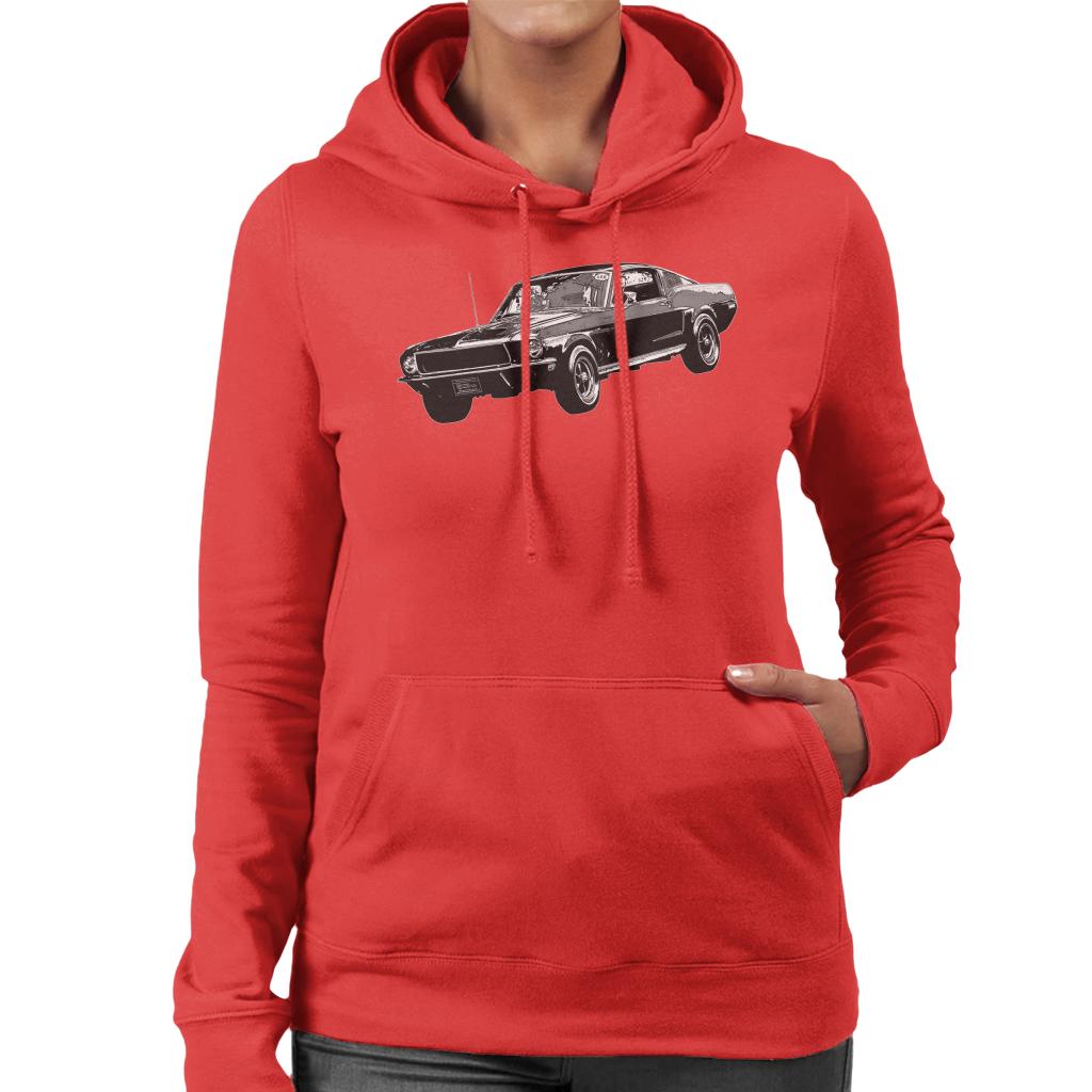 Motorsport Images Steve McQueen Ford Mustang Women's Hooded Sweatshirt-ALL + EVERY