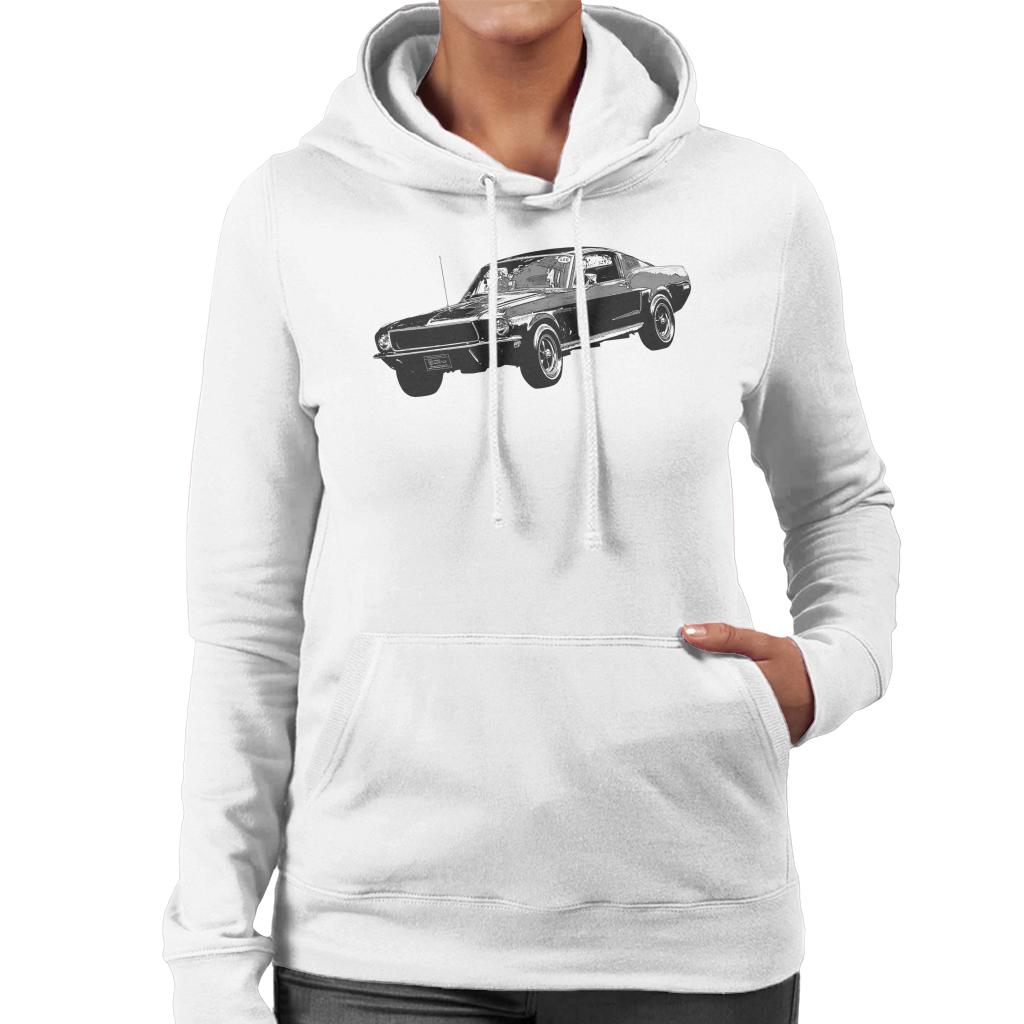 Motorsport Images Steve McQueen Ford Mustang Women's Hooded Sweatshirt-ALL + EVERY