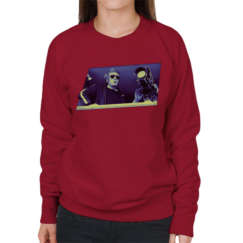 Motorsport Images Steve McQueen On Set Of Le Mans Women's Sweatshirt-ALL + EVERY