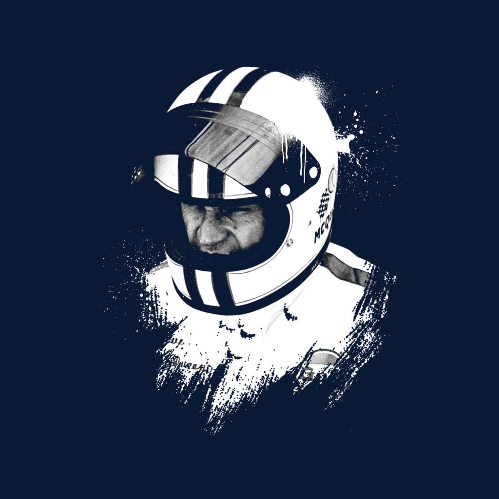 Motorsport Images Steve McQueen Wearing Helmet Portrait Women's T-Shirt-ALL + EVERY