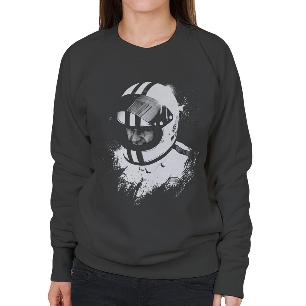 Motorsport Images Steve McQueen Wearing Helmet Portrait Women's Sweatshirt-ALL + EVERY