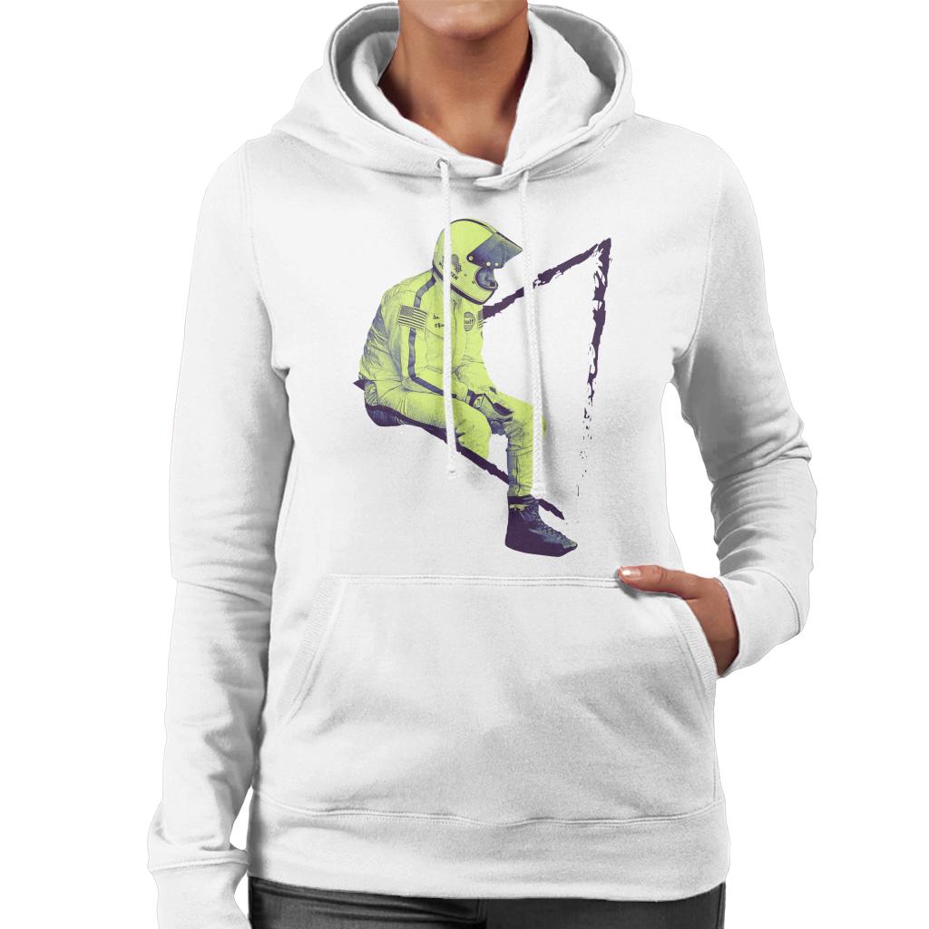 Motorsport Images Steve McQueen Sitting Women's Hooded Sweatshirt-ALL + EVERY