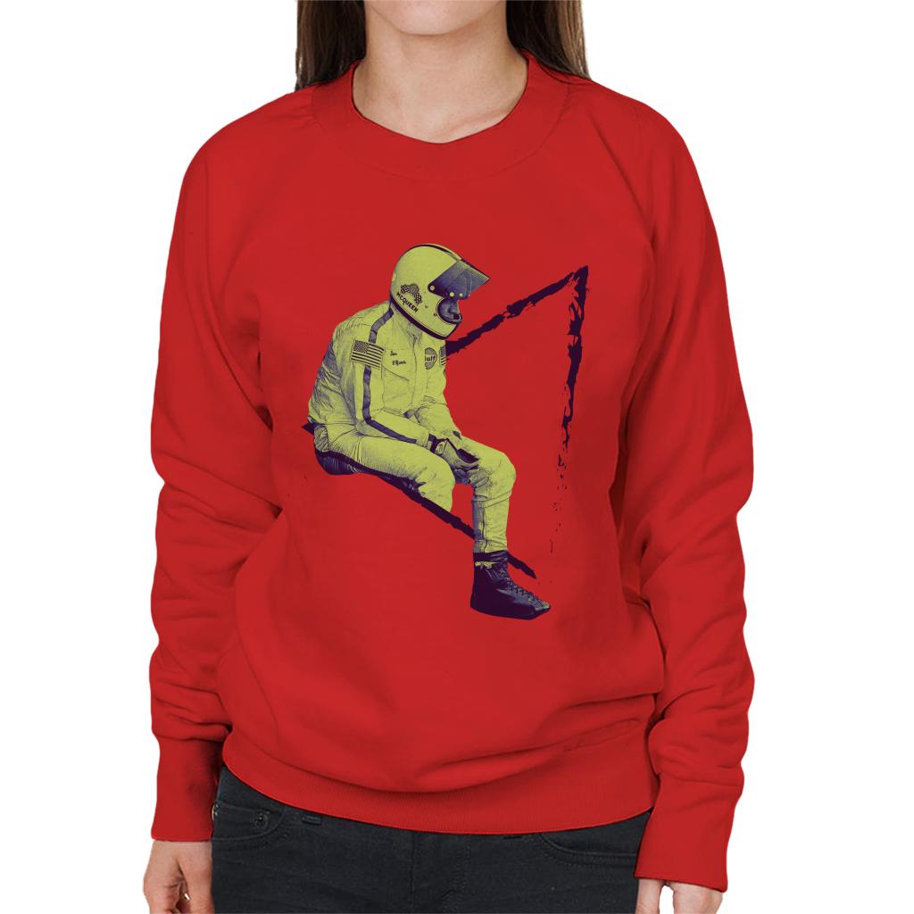 Motorsport Images Steve McQueen Sitting Women's Sweatshirt-ALL + EVERY