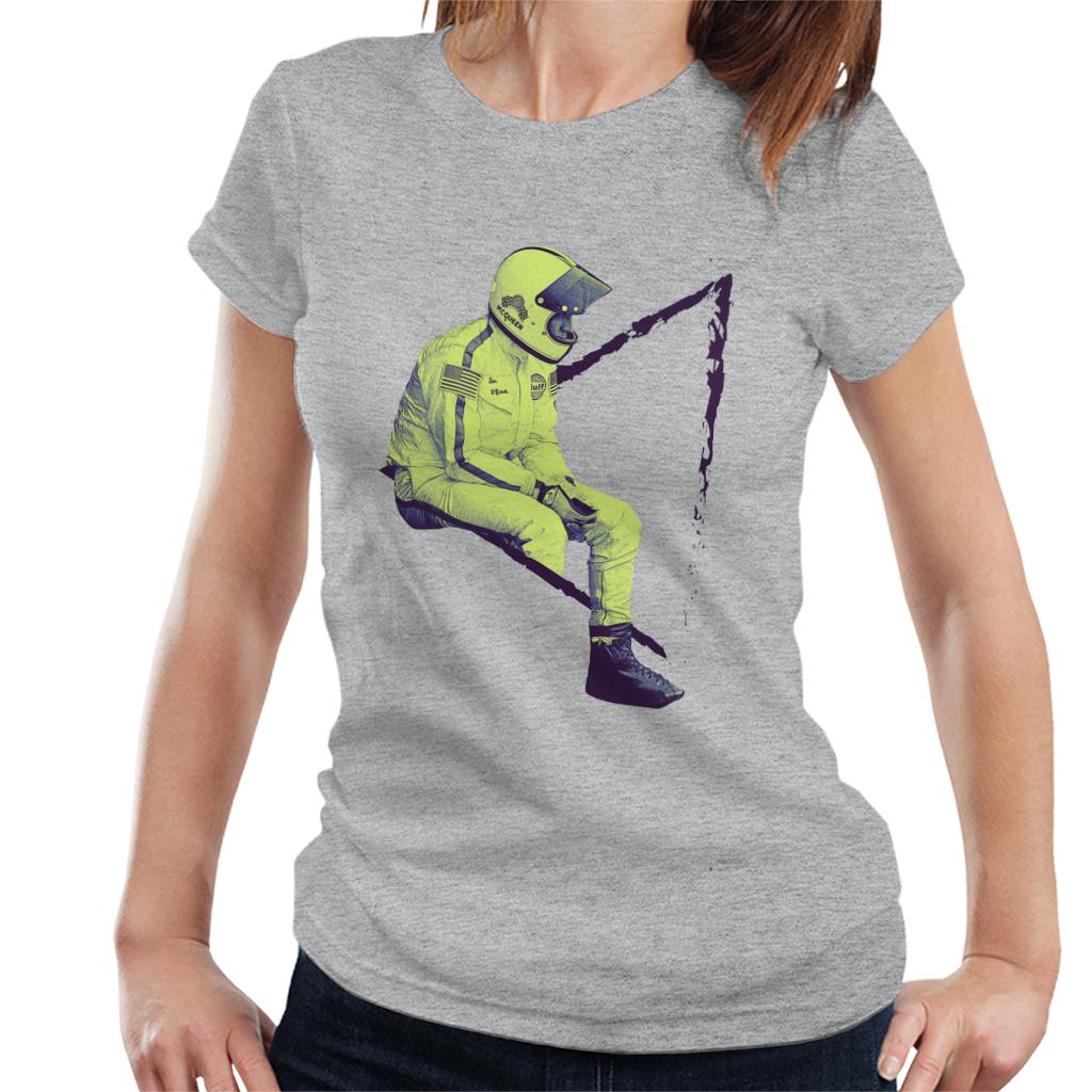 Motorsport Images Steve McQueen Sitting Women's T-Shirt-ALL + EVERY