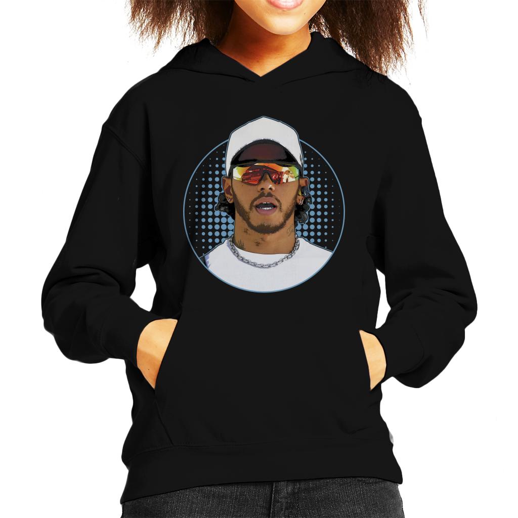 Motorsport Images Lewis Hamilton Wearing Sunglasses Design Kids Hooded Sweatshirt-ALL + EVERY