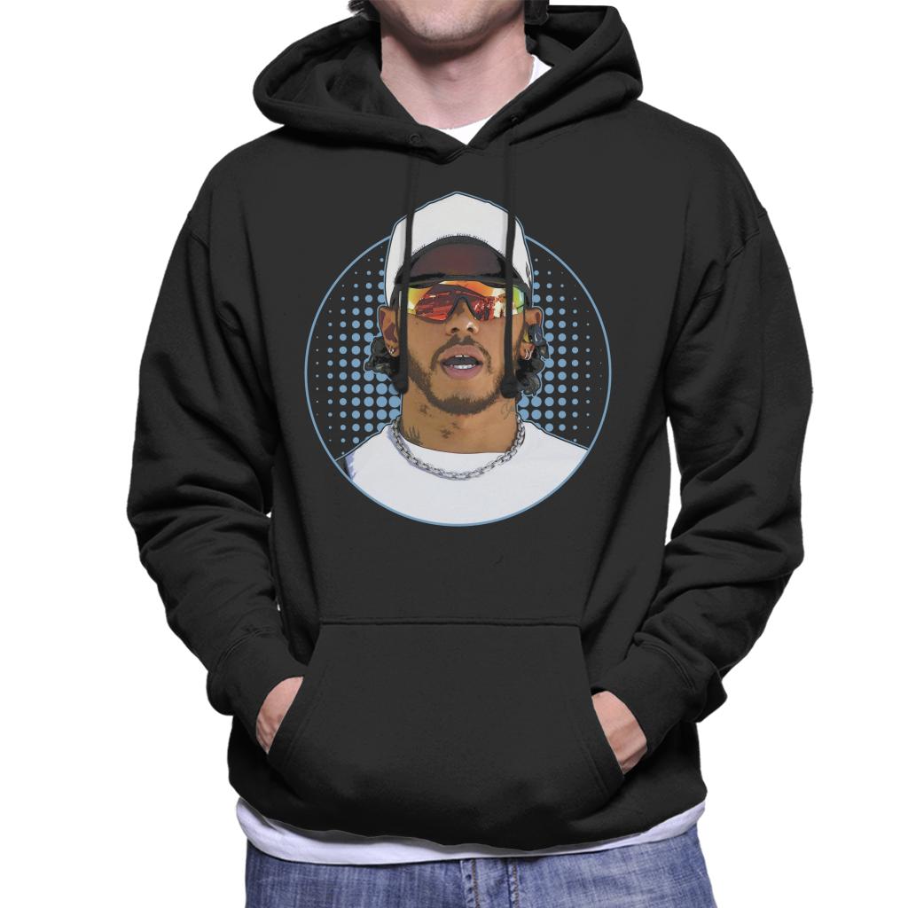 Motorsport Images Lewis Hamilton Wearing Sunglasses Design Men's Hooded Sweatshirt-ALL + EVERY