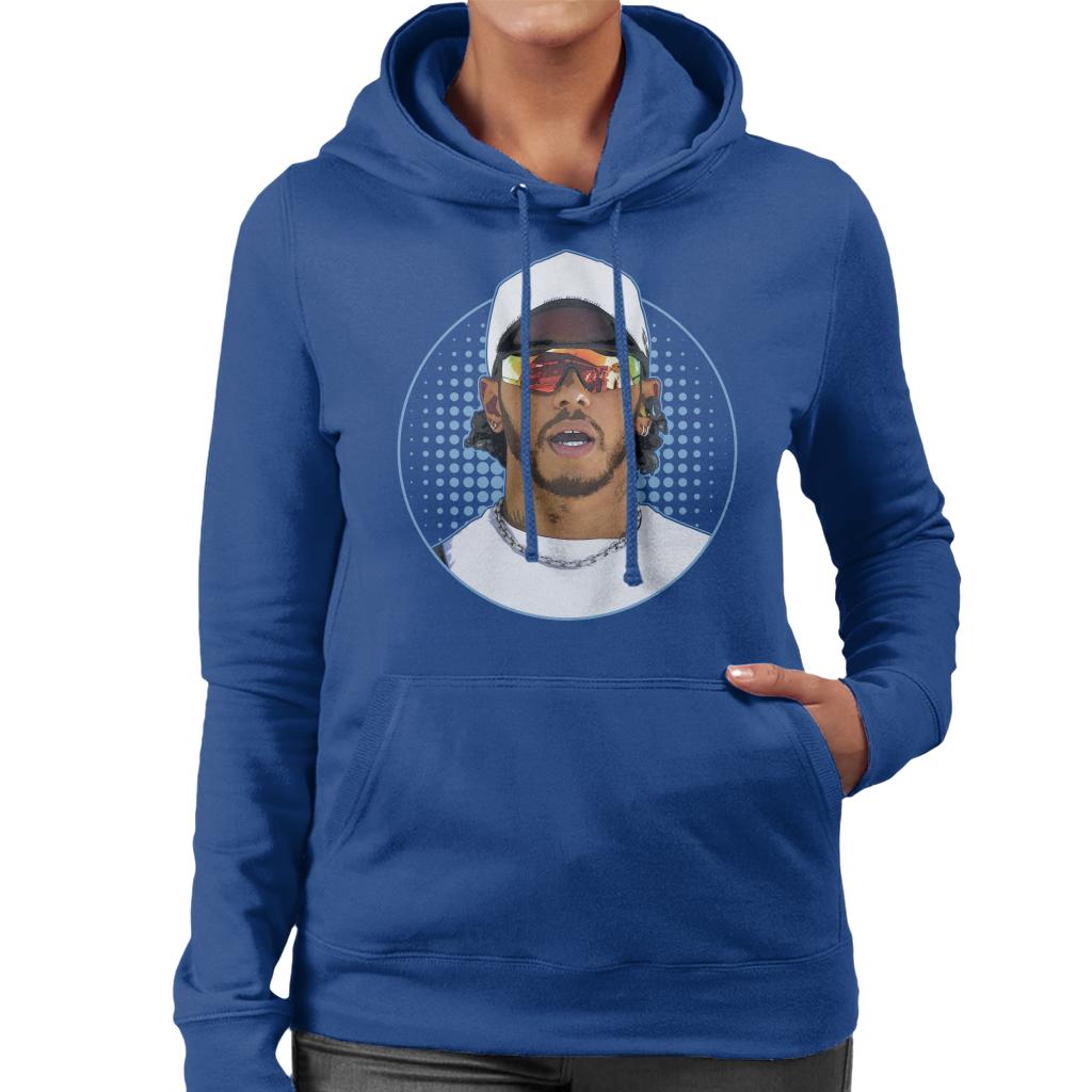 Motorsport Images Lewis Hamilton Wearing Sunglasses Design Women's Hooded Sweatshirt-ALL + EVERY