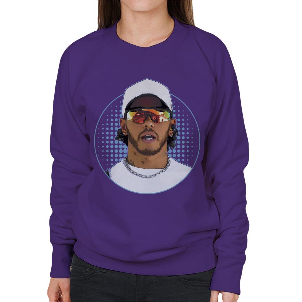 Motorsport Images Lewis Hamilton Wearing Sunglasses Design Women's Sweatshirt-ALL + EVERY