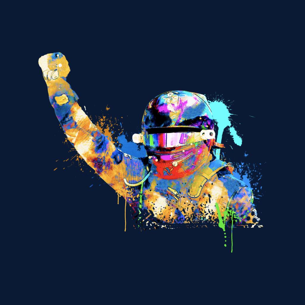 Motorsport Images Lewis Hamilton Celebrates Victory Colourful Splatter Women's T-Shirt-ALL + EVERY