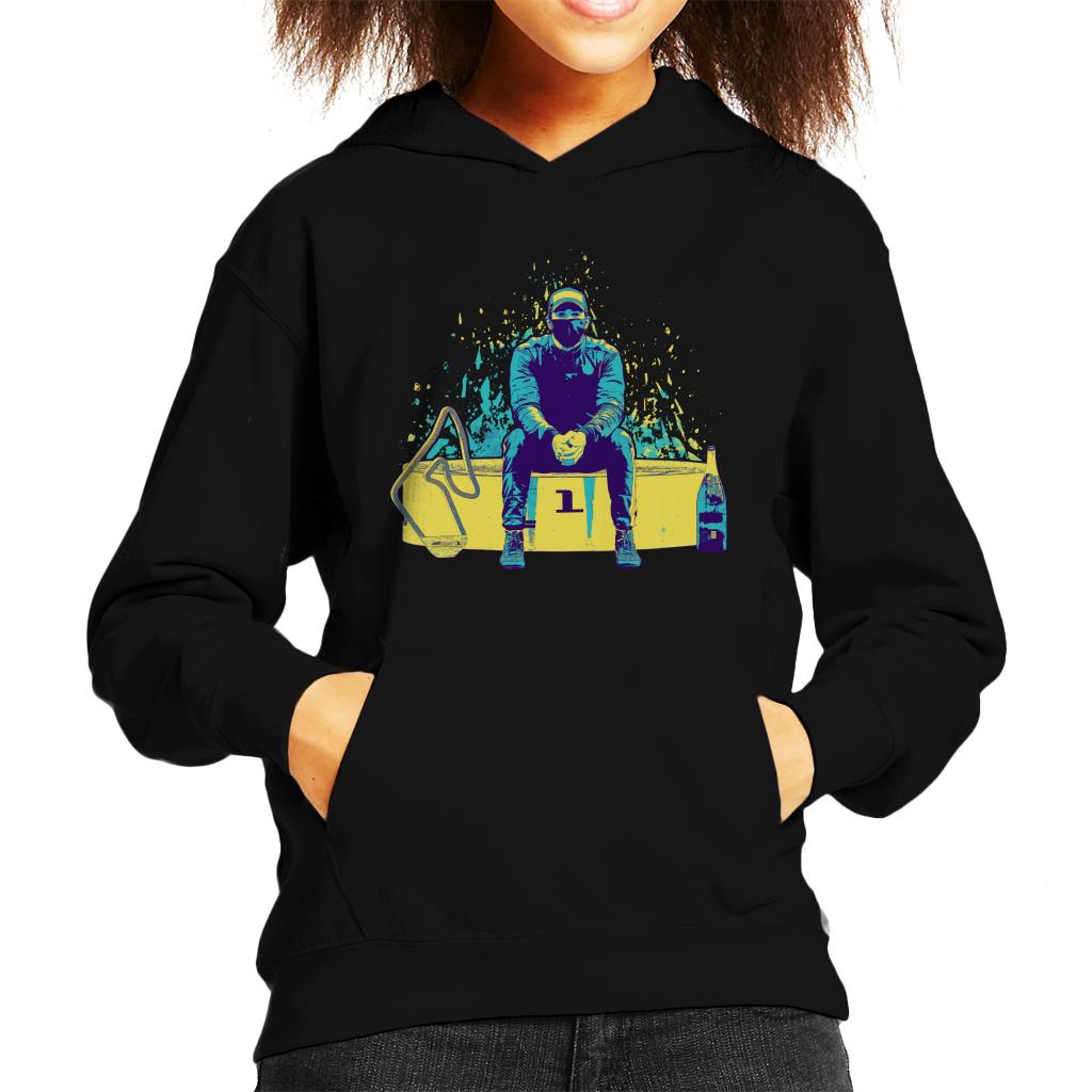 Motorsport Images Lewis Hamilton Sitting On Podium Kids Hooded Sweatshirt-ALL + EVERY