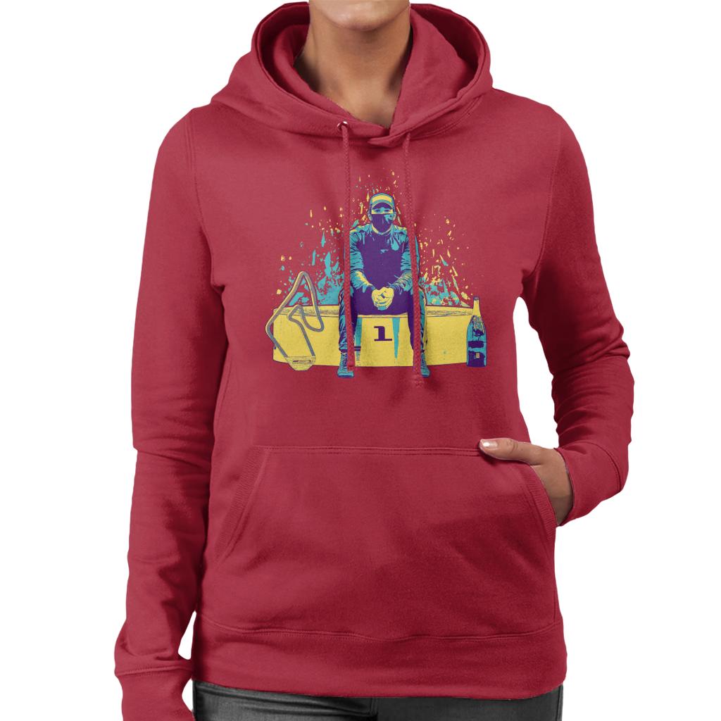 Motorsport Images Lewis Hamilton Sitting On Podium Women's Hooded Sweatshirt-ALL + EVERY