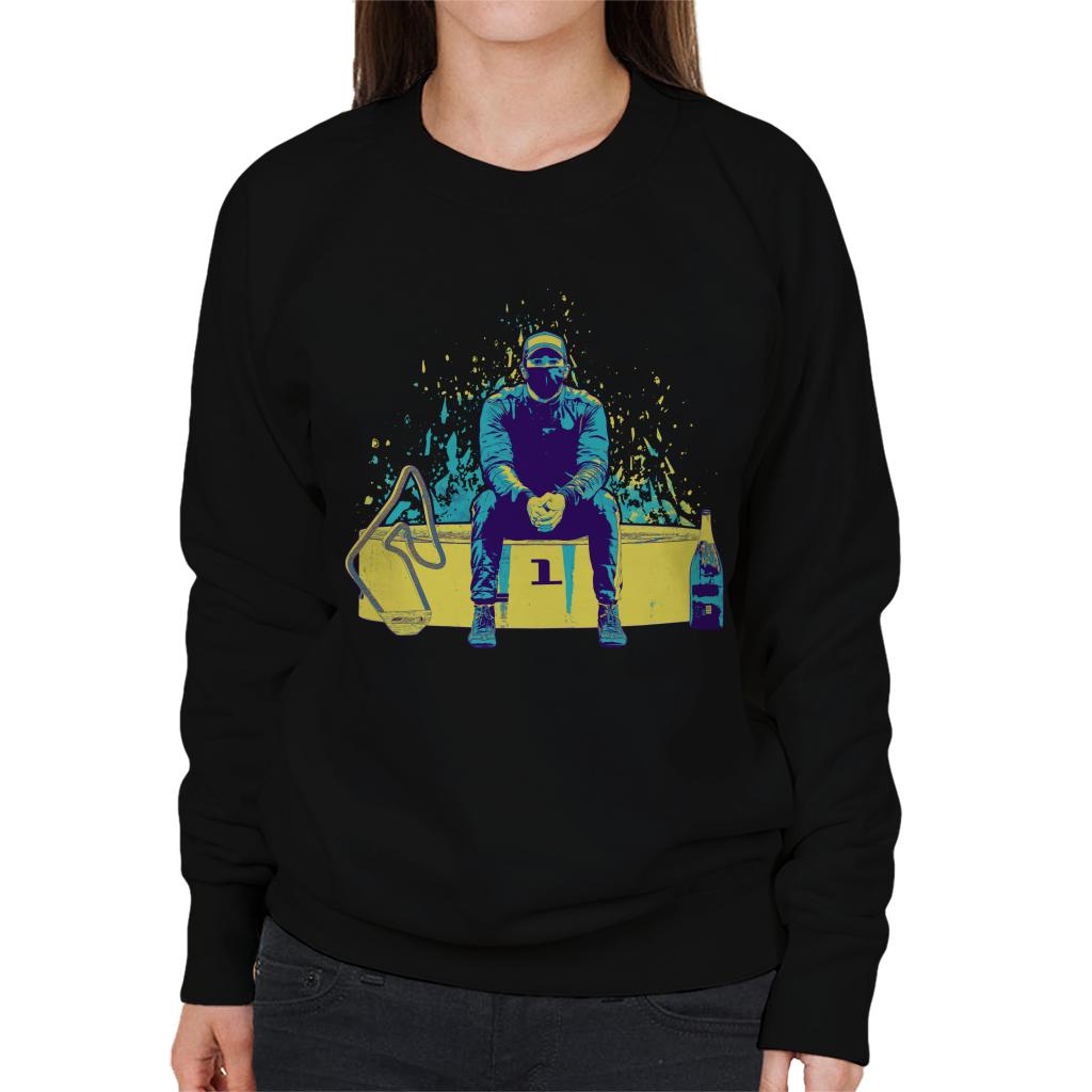 Motorsport Images Lewis Hamilton Sitting On Podium Women's Sweatshirt-ALL + EVERY