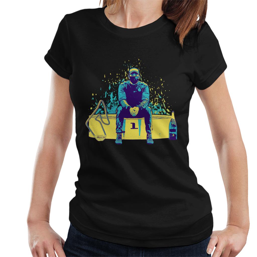 Motorsport Images Lewis Hamilton Sitting On Podium Women's T-Shirt-ALL + EVERY