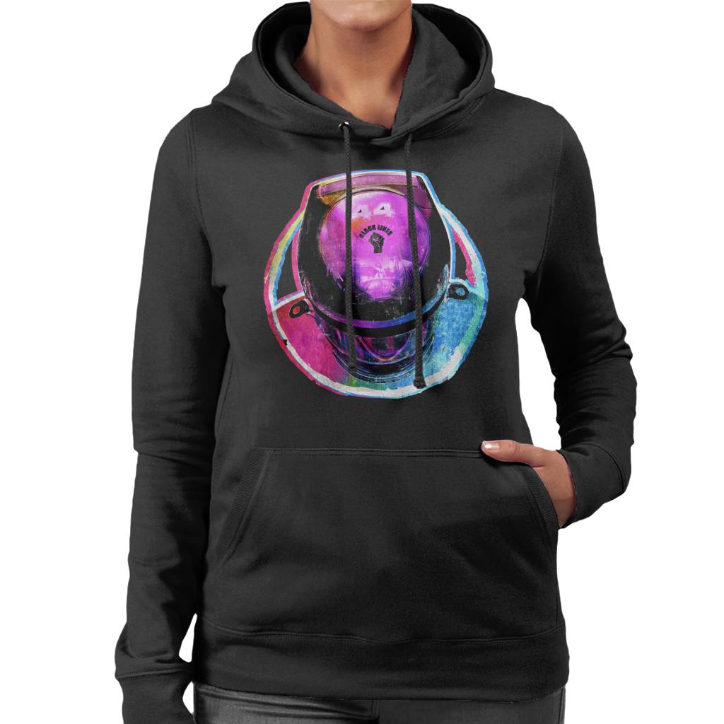 Motorsport Images Lewis Hamilton 44 Helmet Design Women's Hooded Sweatshirt-ALL + EVERY