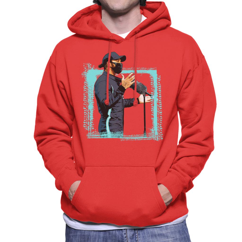 Motorsport Images Lewis Hamilton Talking To The Media Men's Hooded Sweatshirt-ALL + EVERY