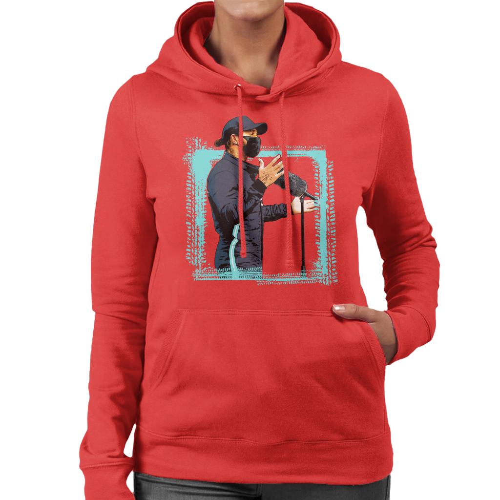 Motorsport Images Lewis Hamilton Talking To The Media Women's Hooded Sweatshirt-ALL + EVERY