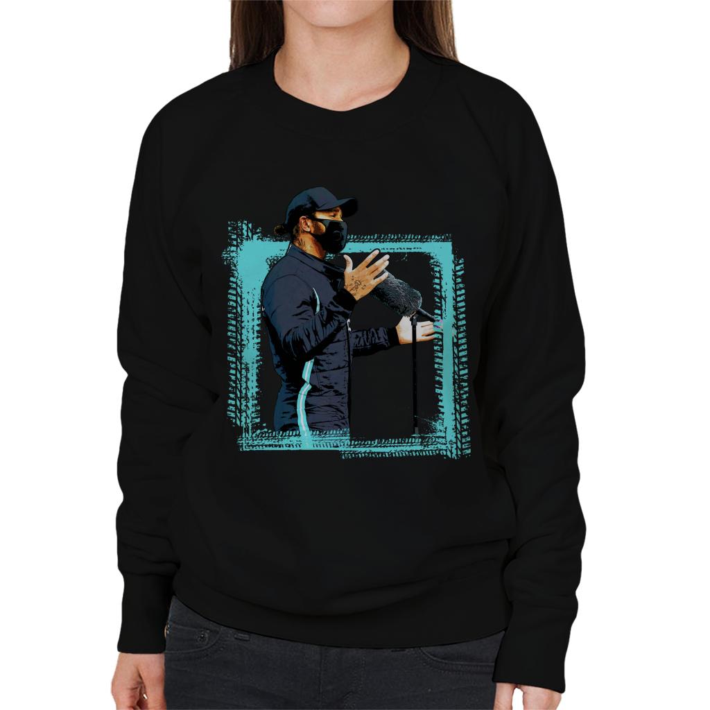 Motorsport Images Lewis Hamilton Talking To The Media Women's Sweatshirt-ALL + EVERY