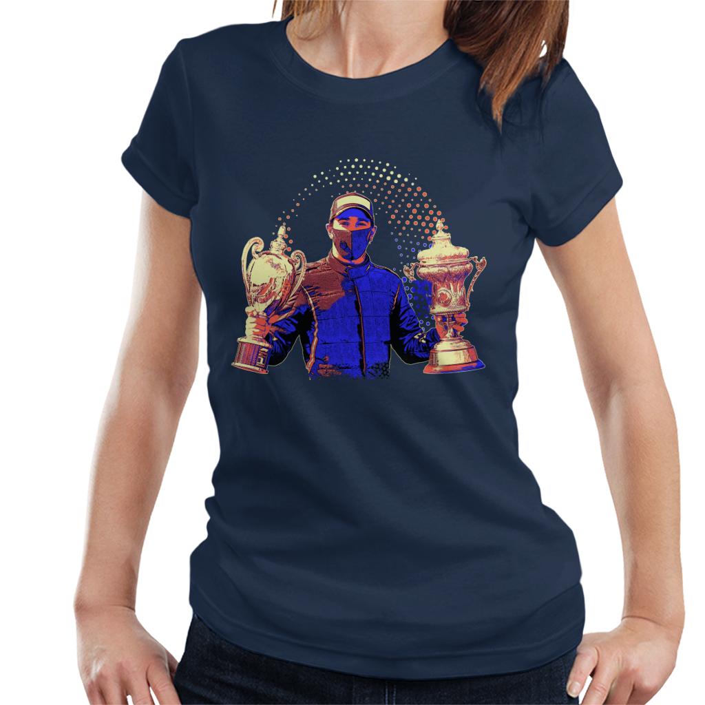 Motorsport Images Lewis Hamilton Holding Trophies Women's T-Shirt-ALL + EVERY