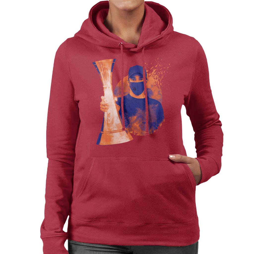 Motorsport Images Lewis Hamilton With His Trophy Women's Hooded Sweatshirt-ALL + EVERY