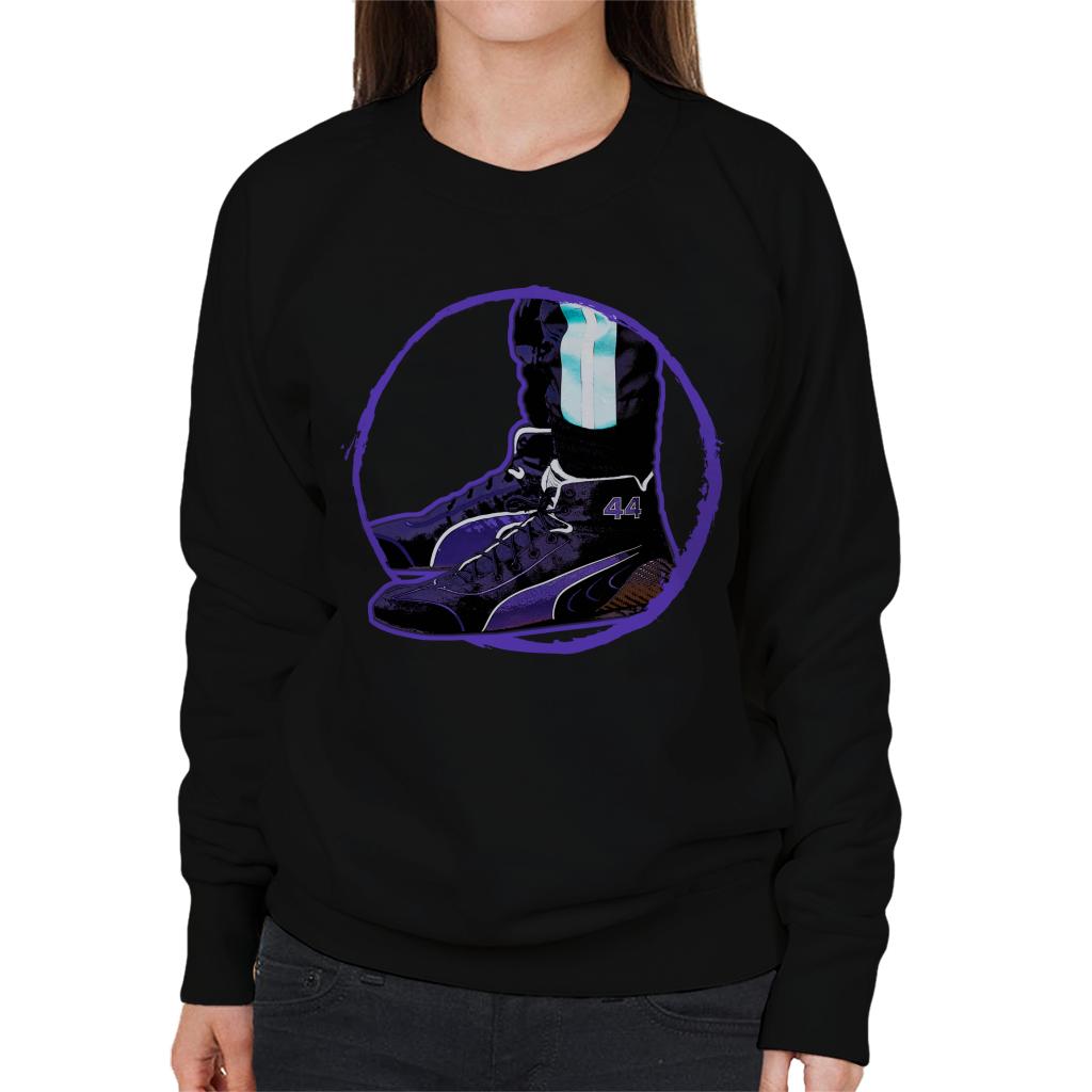 Motorsport Images Lewis Hamilton Wearing Speedcat Pro Design Women's Sweatshirt-ALL + EVERY