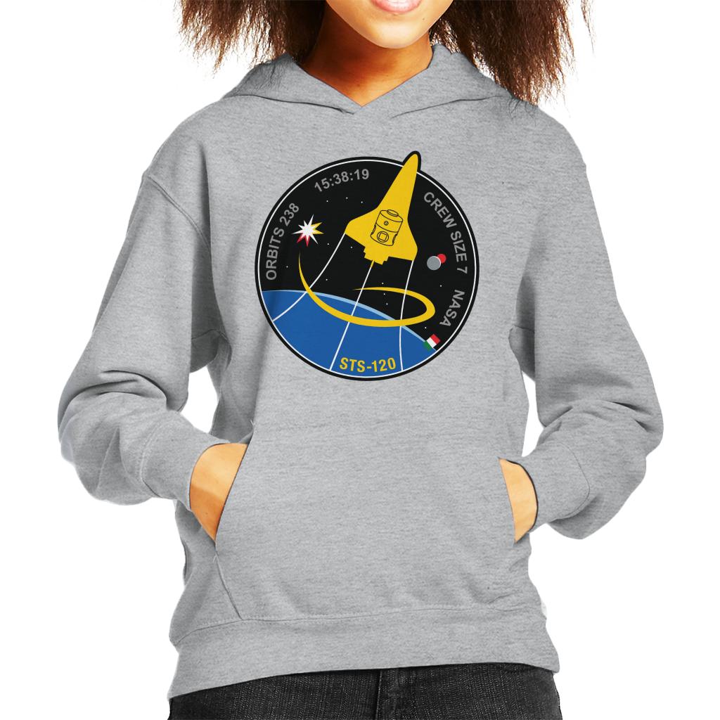 NASA STS 120 Shuttle Mission Imagery Patch Kids Hooded Sweatshirt-ALL + EVERY