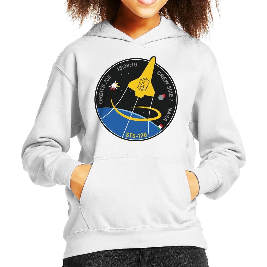 NASA STS 120 Shuttle Mission Imagery Patch Kids Hooded Sweatshirt-ALL + EVERY